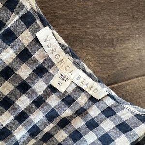 Veronica Beard Campbell Gingham ruched mini dress